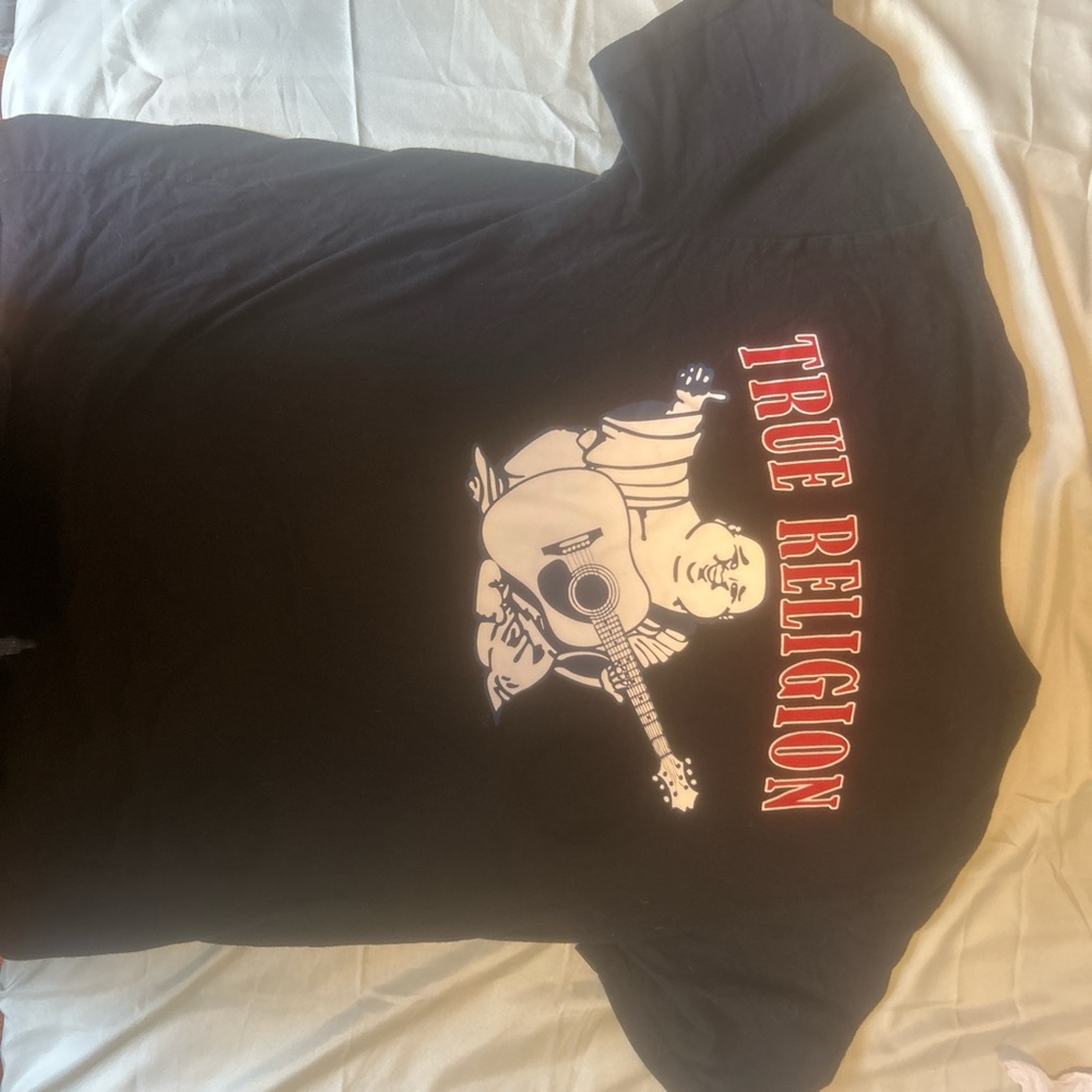 True Religion Black Tee with Red Graphic